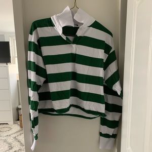 brandy collared striped shirt